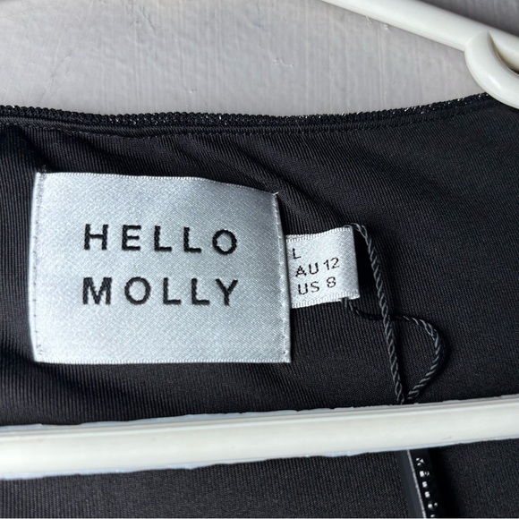 HELLO MOLLY BRING ME TO THE SKY DRESS METALLIC BLACK SIZE US 8 - Picture 4 of 5